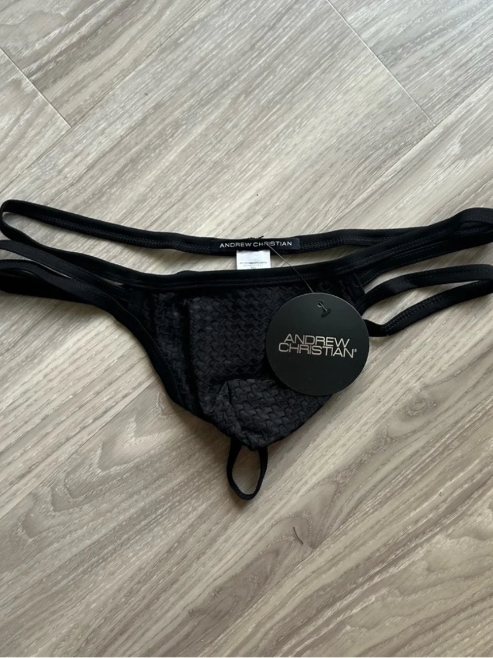 Andrew Christian | Martel Mesh Spider Thong with Almost Naked in Onyx Black